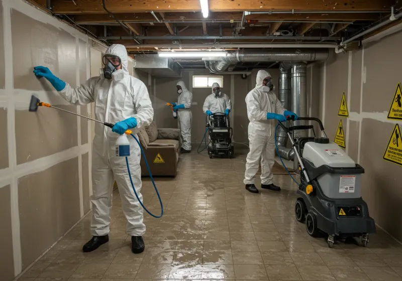 Basement Moisture Removal and Structural Drying process in Siesta Key, FL